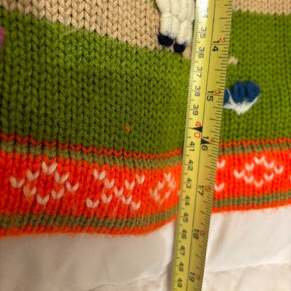Vintage Peru Knit Kids Sweater Jacket Hoodie Zip Front 1980s - Picture 11 of 14